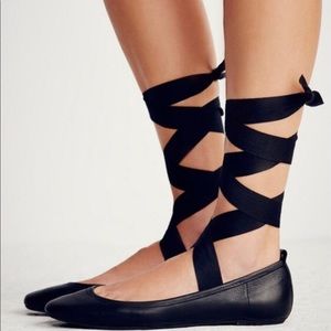 Free People Lace Up Ballet Flats